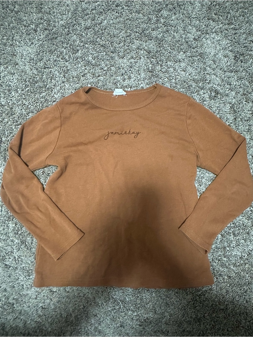 Jamie Kay Rust Brown Shirt with Embroidered Logo